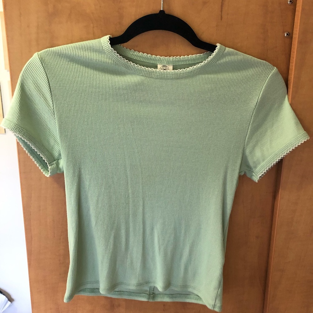 Urban Outfitters Picot Trim Green Baby T-Shirt